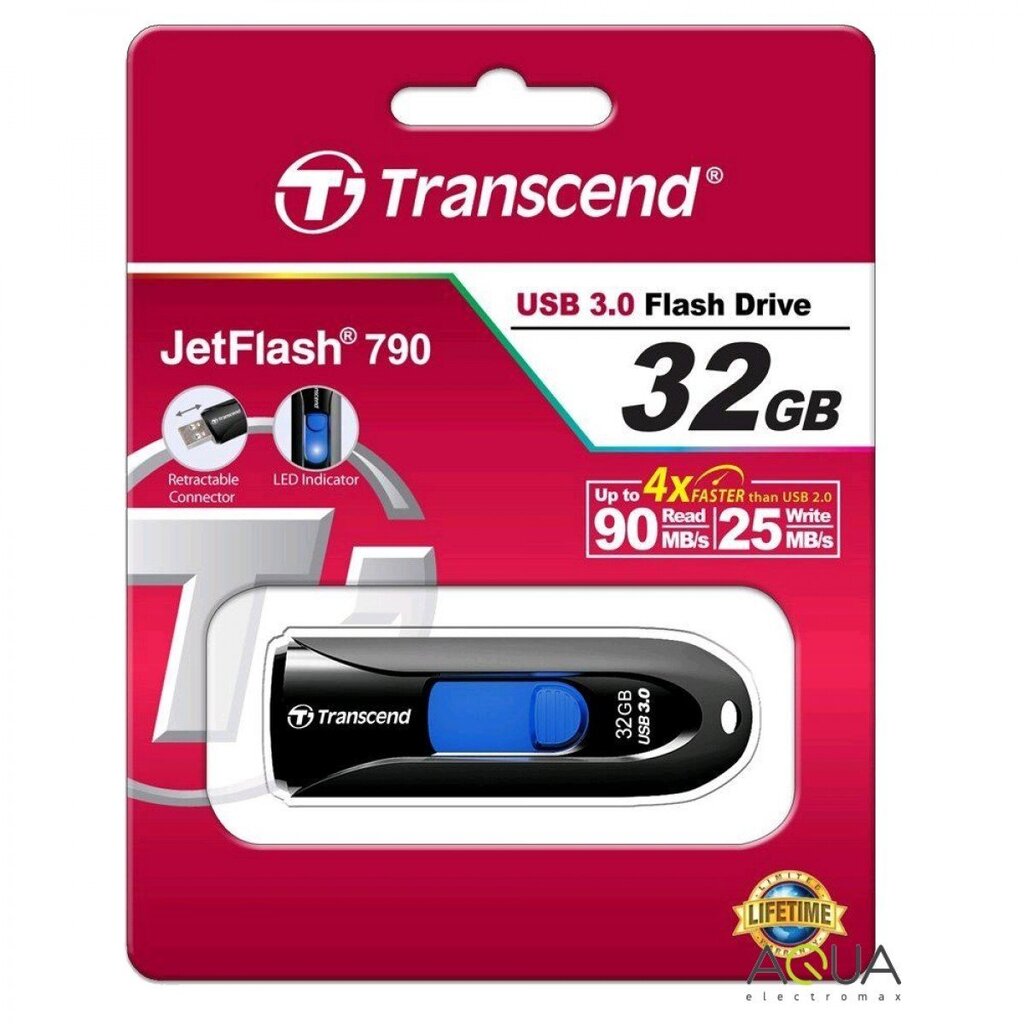 USB 3.2 mälupulk 32GB Transcend JetFlash 790 : TS32GJF790K hind ja info | Mälupulgad | kaup24.ee