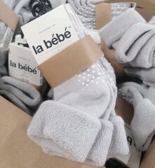 La bebe™ Eco Cotton Baby Socks with rubber grip Art. 135814 Beige-Grey Dabīgas kokvilnas mazuļu zeķītes/zekes [made in Estonia] hind ja info | Beebi sokid ja sukkpüksid | kaup24.ee