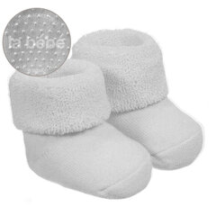 Натуральные хлопковые носочки для новорожденного с силиконовыми точками La bebe™ Eco Cotton Baby Socks with rubber grip Art.135814 Beige-Grey [made in Estonia] цена и информация | Колготки, носочки для новорожденных | kaup24.ee