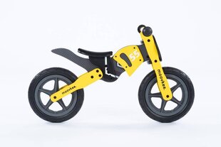 Деревянный сбалансированный мотоцикл - Moovkee, желтый цена и информация | Балансировочные велосипеды | kaup24.ee