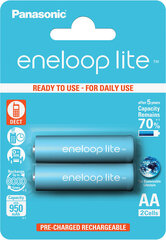Panasonic eneloop аккумуляторные батарейки lite AA 950 2BP цена и информация | Батареи | kaup24.ee