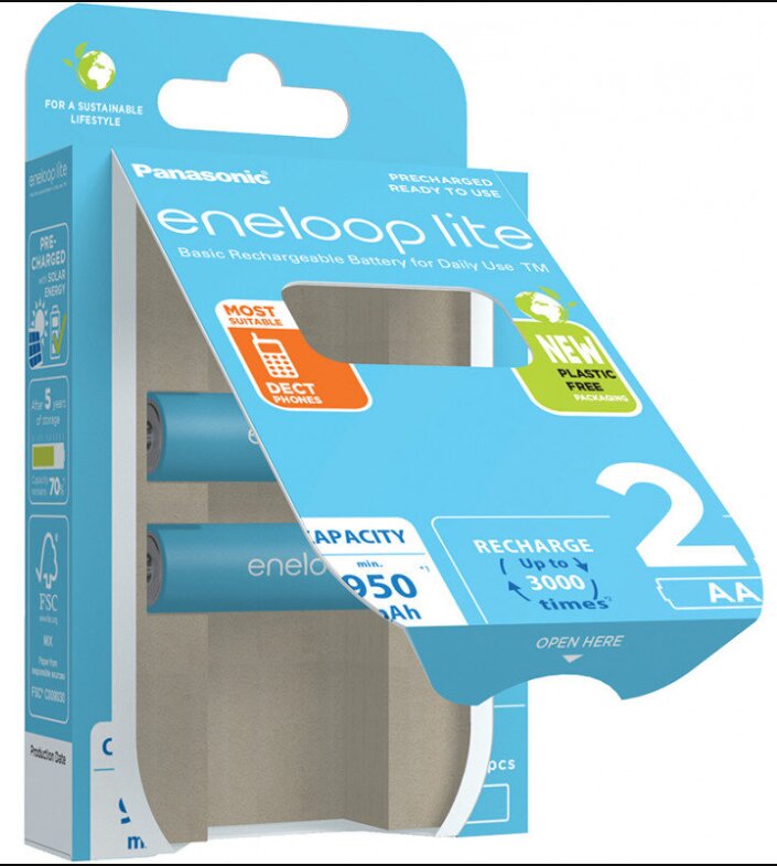 Eneloop Akud Panasonic BK-3LCCE / 2BE (2 tk.) цена и информация | Patareid | kaup24.ee