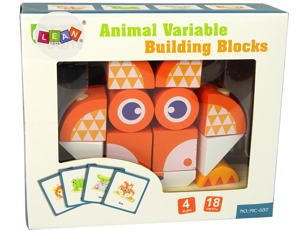 Puidust klotside komplekt - 3D rebane hind ja info | Imikute mänguasjad | kaup24.ee
