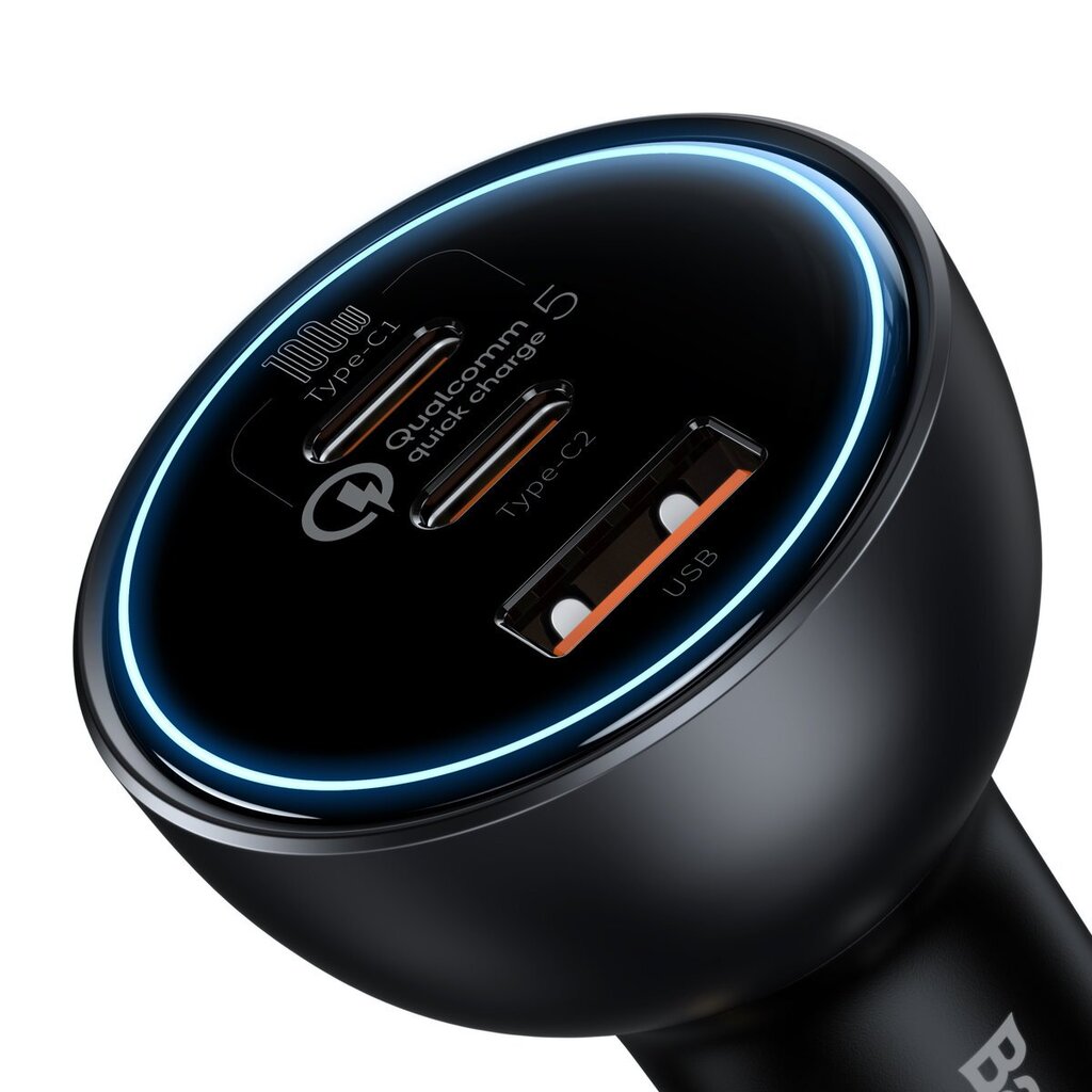 Baseus fast USB / USB car charger Type C 160W PPS Quick Charge 5 PD gray (TZCCZM-0G) цена и информация | Mobiiltelefonide laadijad | kaup24.ee