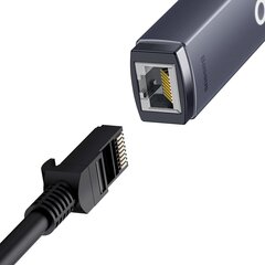 Кабель Baseus Lite Series USB Type C adapter - RJ45 LAN socket 1000Mbps black (WKQX000313) цена и информация | Адаптеры и USB-hub | kaup24.ee