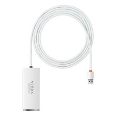 Кабель Baseus Lite Series HUB USB adapter - 4x USB 3.0, 2 м, white (WKQX030202) цена и информация | Адаптеры и USB-hub | kaup24.ee