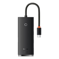 Baseus Lite Series HUB USB Type C adapter - 4x USB 3.0 25cm black (WKQX030301) hind ja info | USB jagajad, adapterid | kaup24.ee