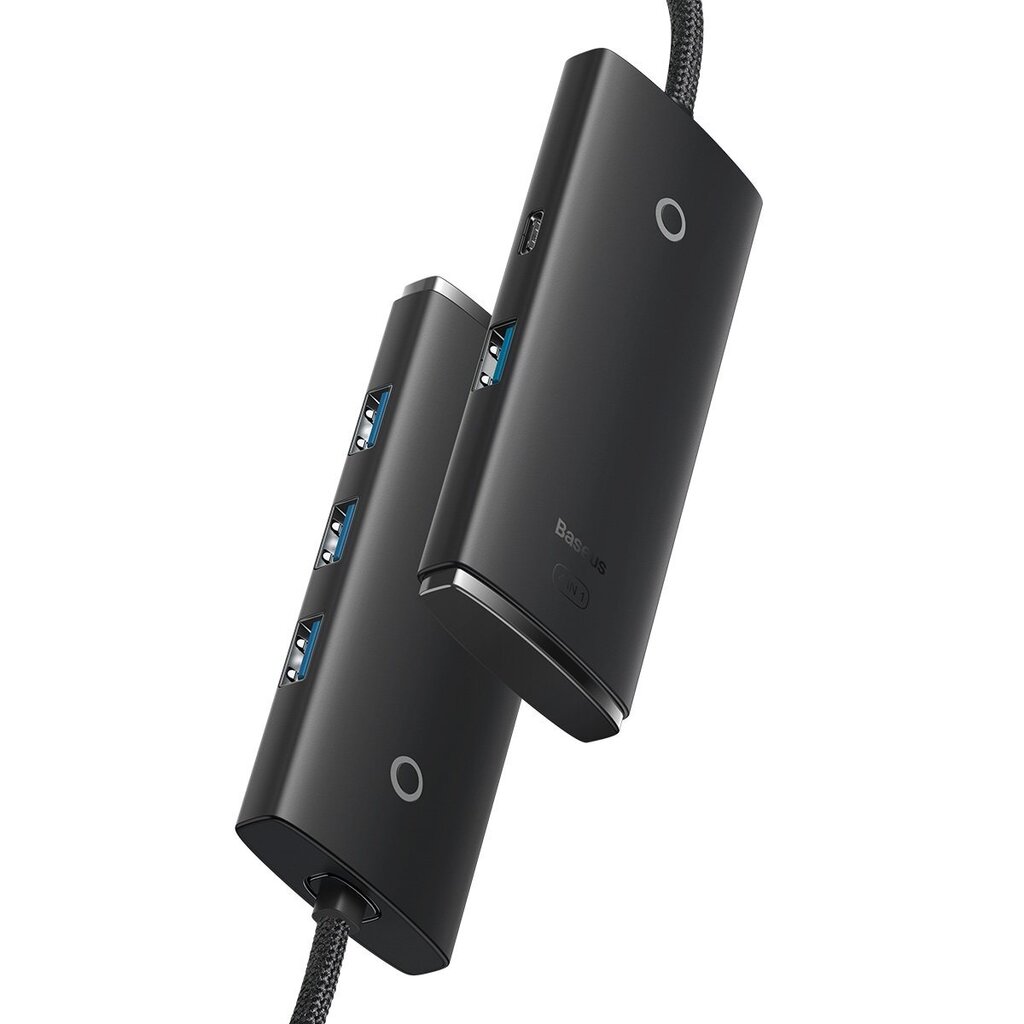 Baseus Lite Series HUB USB Type C adapter - 4x USB 3.0 25cm black (WKQX030301) цена и информация | USB jagajad, adapterid | kaup24.ee