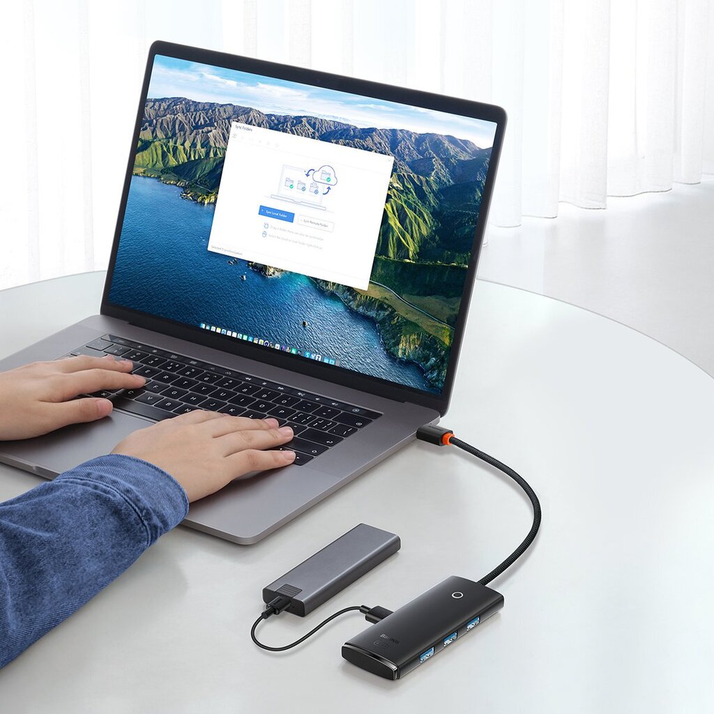 Baseus Lite Series HUB USB Type C adapter - 4x USB 3.0 25cm black (WKQX030301) цена и информация | USB jagajad, adapterid | kaup24.ee