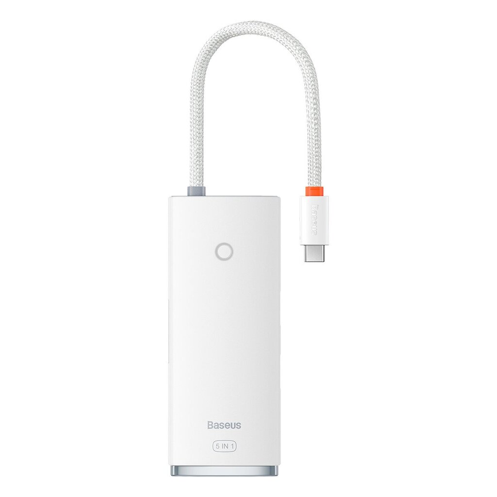 Baseus Lite Series adapter HUB USB Type C - HDMI / 4x USB 3.0 20cm white (WKQX040002) hind ja info | USB jagajad, adapterid | kaup24.ee