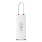 Baseus Lite Series adapter HUB USB Type C - HDMI / 4x USB 3.0 20cm white (WKQX040002) hind ja info | USB jagajad, adapterid | kaup24.ee