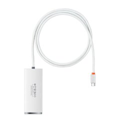 Кабель Baseus Lite Series HUB USB Type C adapter - 4x USB 3.0, 1 м, white (WKQX030402) цена и информация | Адаптеры и USB-hub | kaup24.ee