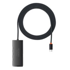 Кабель Baseus Lite Series HUB USB Type C adapter - 4x USB 3.0, 2 м, black (WKQX030501) цена и информация | Адаптеры и USB-hub | kaup24.ee