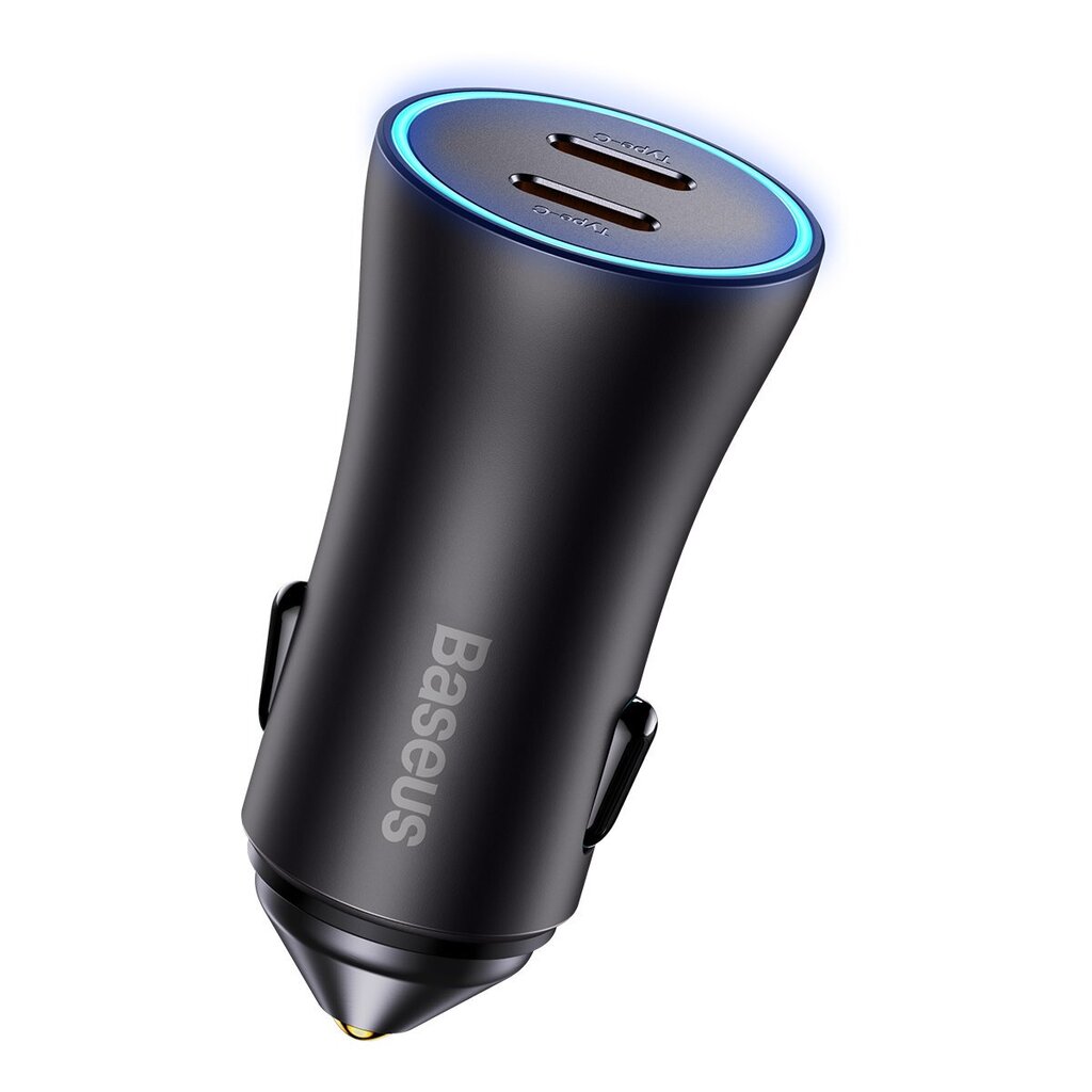 Baseus Golden Contactor Pro car charger 2x USB-C 40W gray (CGJP000013) hind ja info | Mobiiltelefonide laadijad | kaup24.ee