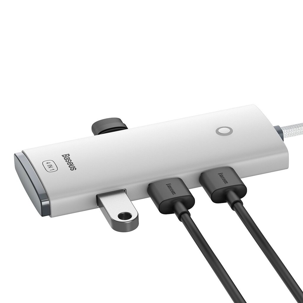 Baseus Lite Series HUB USB Type C adapter - 4x USB 3.0 25cm white (WKQX030302) hind ja info | USB jagajad, adapterid | kaup24.ee
