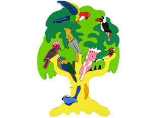 Puidust puzzle - Puu koos papagoidega hind ja info | Imikute mänguasjad | kaup24.ee