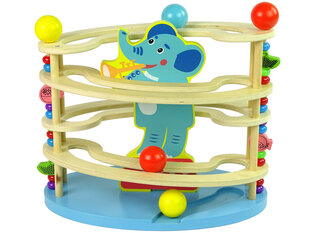 Деревянная дорожка для мячей со слоном цена и информация | Игрушки для малышей | kaup24.ee