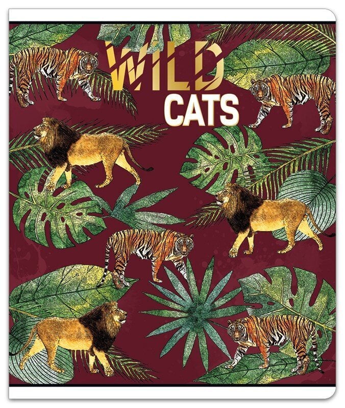 Märkmik (lai) A5, 48l, 80g, ruuduline Wild Cats цена и информация | Kirjatarbed | kaup24.ee