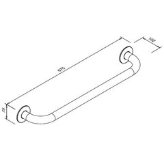 Sirge käsipuu invaliididele, 600 mm - must цена и информация | Оборудование для людей с особыми потребностями | kaup24.ee