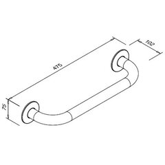 Sirge käsipuu invaliididele, 400 mm - must цена и информация | Оборудование для людей с особыми потребностями | kaup24.ee