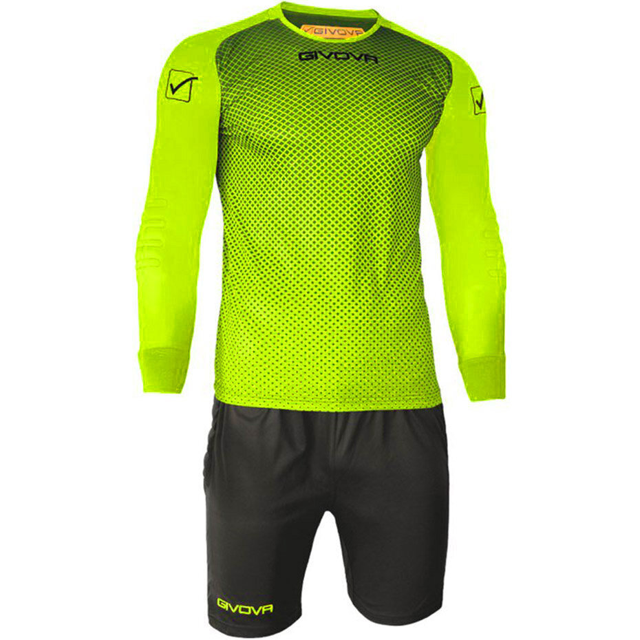 Väravavahi riietus Givova Kit Manchester Fluo Kit P008 1910, kollane / must цена и информация | Meeste spordiriided | kaup24.ee