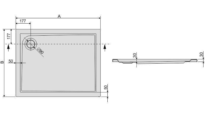 Dušialus Sanplast Prestige B/PR 75x90x3 libisemiskindla pinnaga цена и информация | Dušialused | kaup24.ee