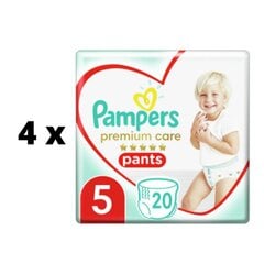 Подгузники Pampers Premium Pants, Carry Pack, размер 5, 20 шт. х 4 шт. упаковка цена и информация | Подгузники | kaup24.ee