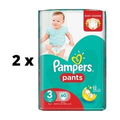 Подгузники Pampers Pants, JP, размер 3 6 - 11 кг, 60 шт. х 2 шт. упаковка цена и информация | Пеленки | kaup24.ee