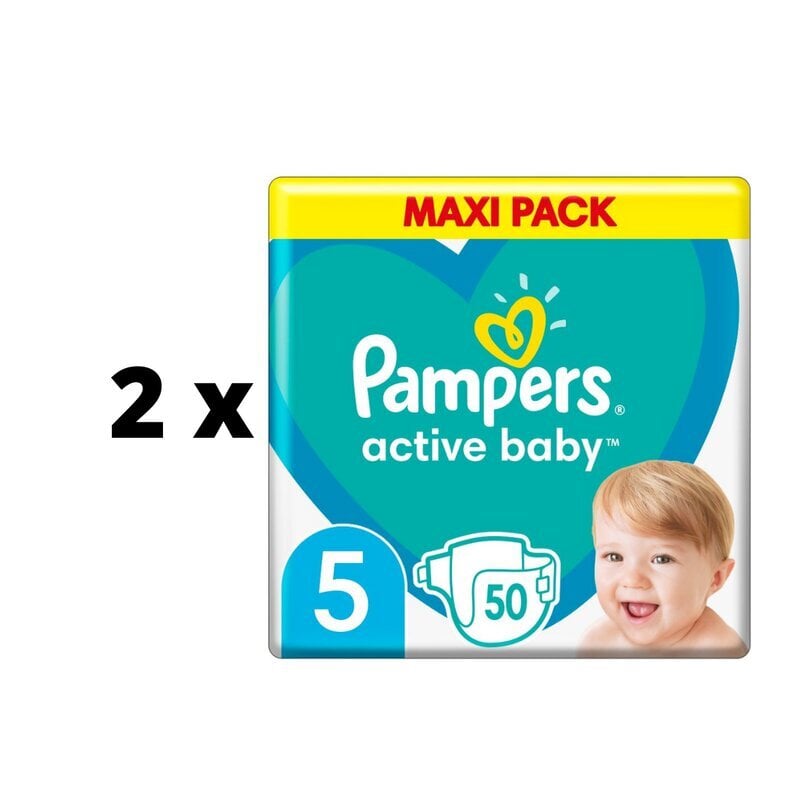 Mähkmed Pampers Active Baby Maxi Pack S5, 50 tk. x 2 tk. pakett hind ja info | Mähkmed | kaup24.ee