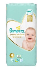 Подгузники Pampers Premium Care, Value Pack, размер 4, 52 шт. х 1 шт. упаковка цена и информация | Подгузники | kaup24.ee