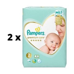 Подгузники Pampers Premium Care, Value Pack size 2, 68 шт. х 2 шт. упаковка цена и информация | Пеленки | kaup24.ee