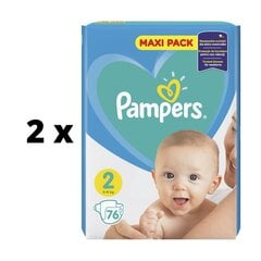 Подгузники Pampers New Baby, Value Pack Plus, размер 2, 4-8 кг, 72 шт. х 2 шт. упаковка цена и информация | Подгузники | kaup24.ee