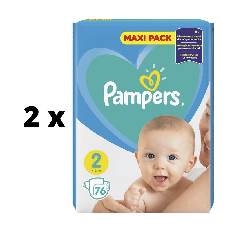 Mähkmed Pampers New Baby, Value Pack Plus, suurus 2, 4-8 kg, 72 tk. x 2 tk. pakett hind ja info | Mähkmed | kaup24.ee