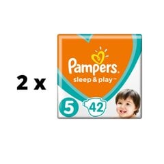 Mähkmed Pampers Sleep&Play Value Pack suurus 5, 11 - 16 kg, 42 tk. x 2 tk. pakett цена и информация | Подгузники | kaup24.ee