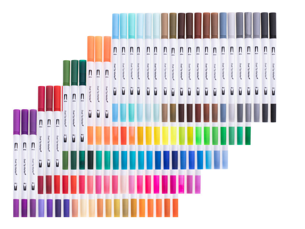 Värviliste viltpliiatsite komplekt - markerid 100 värvi hind ja info | Kunstitarbed, voolimise tarvikud | kaup24.ee