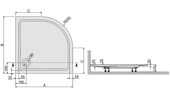 Dušialus Sanplast Free Line BP/Free 80x80x2,5 цена и информация | Dušialused | kaup24.ee