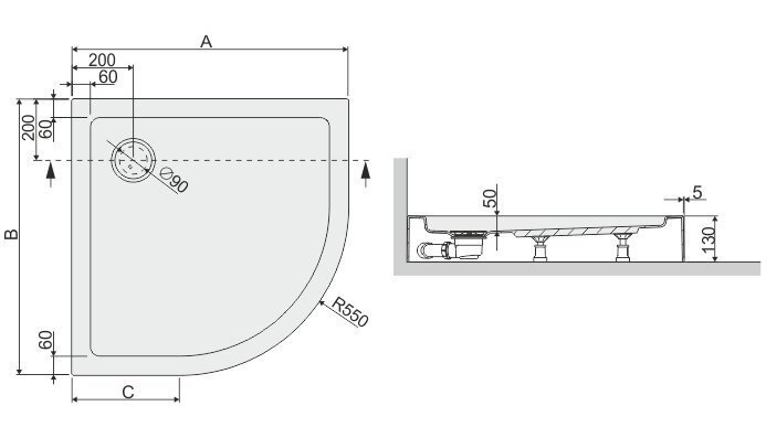 Dušialus Sanplast Free Line BPza/Free 80x80x5 hind ja info | Dušialused | kaup24.ee