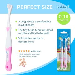 Детская зубная щетка Brush Baby FirstBrush Art.BRB096, 1 шт. цена и информация | Косметика для мам и детей | kaup24.ee