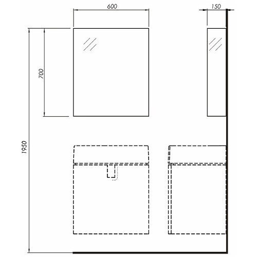 Peegelkapp Kolo Twins 60x70 cm, hall цена и информация | Vannitoakapid | kaup24.ee