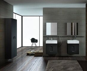 Kõrge vannitoa kapp KOLO Twins 180 cm, must hind ja info | Vannitoakapid | kaup24.ee