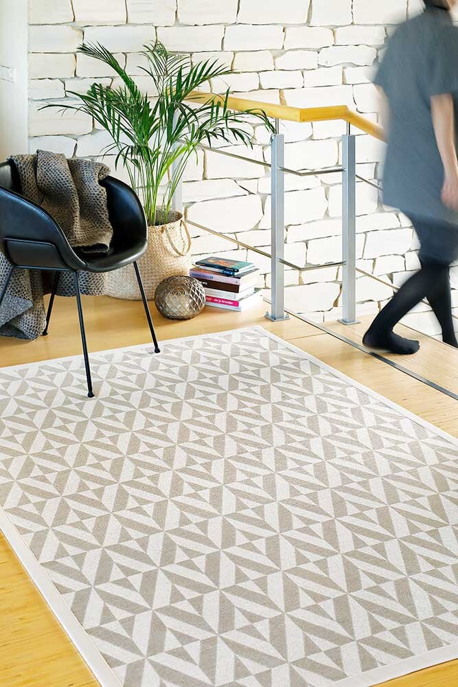 NARMA kahepoolne smartWeave® šenillvaip Puha, valge-beež, 70 x 140 cm цена и информация | Vaibad | kaup24.ee