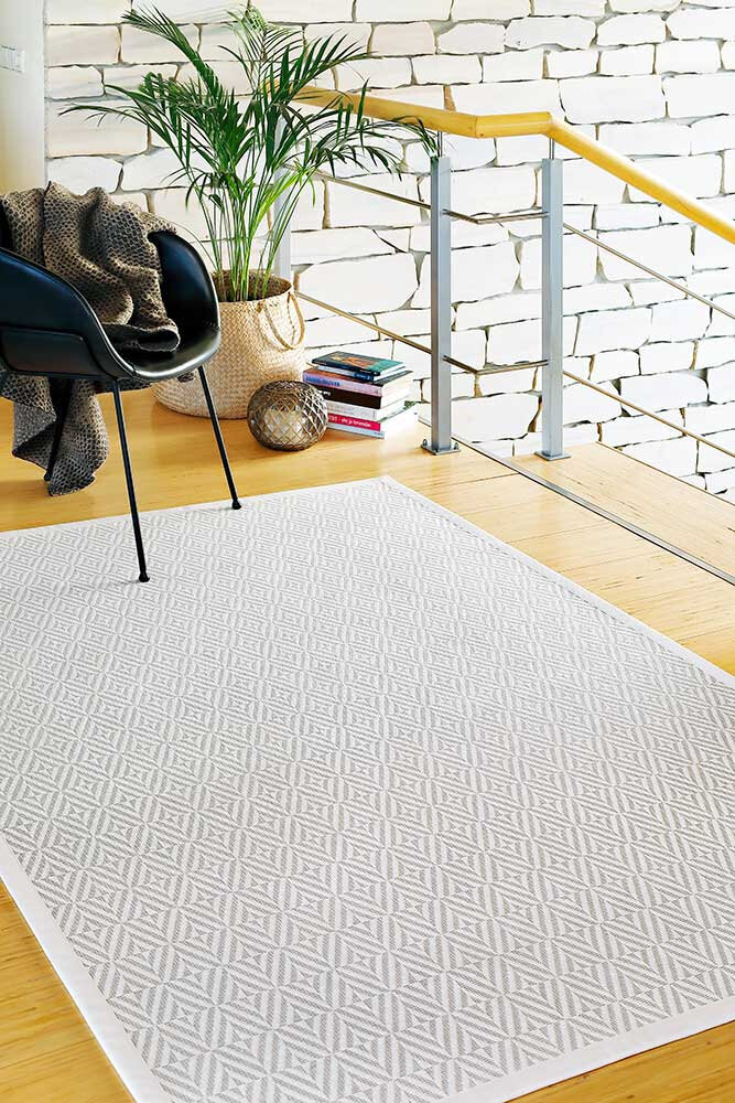 NARMA kahepoolne smartWeave® šenillvaip Puha, valge-beež, 70 x 140 cm цена и информация | Vaibad | kaup24.ee