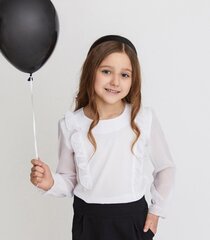 Блузка для девочек Madzi 271698, белая цена и информация | Рубашки для девочек | kaup24.ee