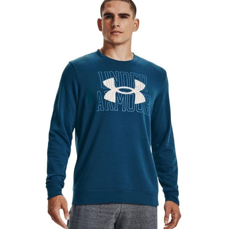 Meeste hüppaja Under Armor UA Rival Terry Logo Crew 1370391 458, sinine цена и информация | Meeste spordiriided | kaup24.ee