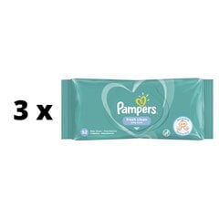 Salvrätikud Pampers Fresh Clean, 52 tk x 3 tk. pakett цена и информация | Влажные салфетки | kaup24.ee