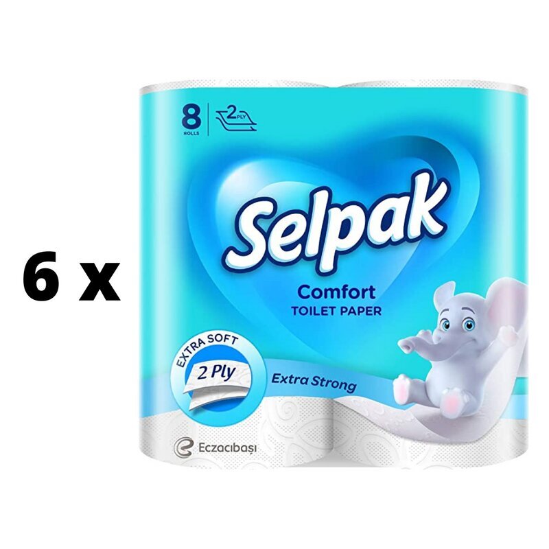 WC paber SELPAK comfort, 8 tk., 2 kihti. x 6 tk. pakett hind ja info | WC-paber, majapidamispaber | kaup24.ee