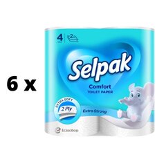 Туалетная бумага Selpak comfort, 4 шт., 2 слоя. х 6 шт. упаковка цена и информация | Туалетная бумага, бумажные полотенца | kaup24.ee