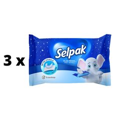 Niisked salvrätikud SELPAK, klassikaline, 10 tk x 3 tk. цена и информация | Ватная продукция, влажные салфетки | kaup24.ee