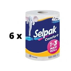 Бумажные полотенца Selpak Maxi Roll 270 шт. листьев, 36,1 м. х 6 шт. упаковка цена и информация | Туалетная бумага, бумажные полотенца | kaup24.ee