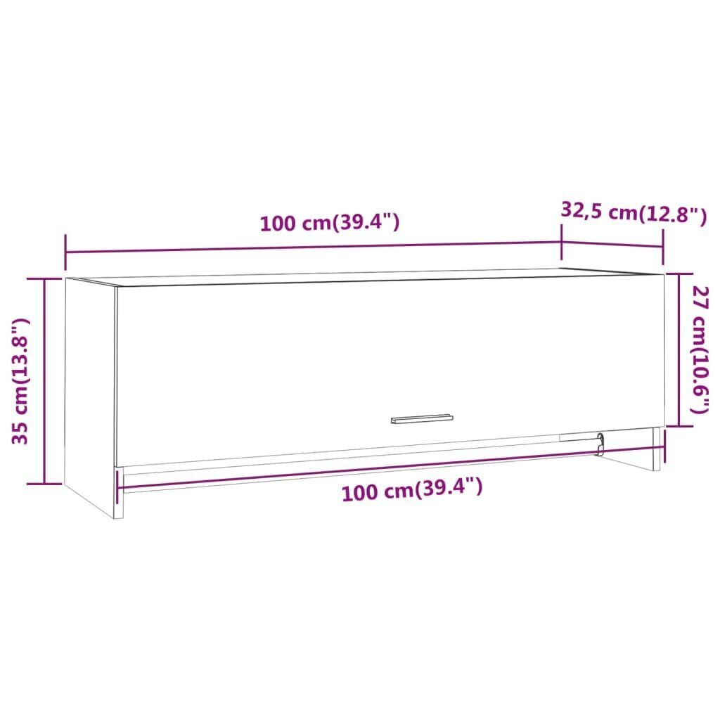 vidaXL garderoob, suitsutatud tamm, 100x32,5x35 cm, tehispuit цена и информация | Nagid | kaup24.ee